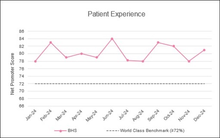 2503 PT BHS 81 Patient Experience  Graph